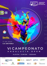 Cartel VI Campeonato Andalucia Open Alevin Junior Verano Artistica Sevilla web