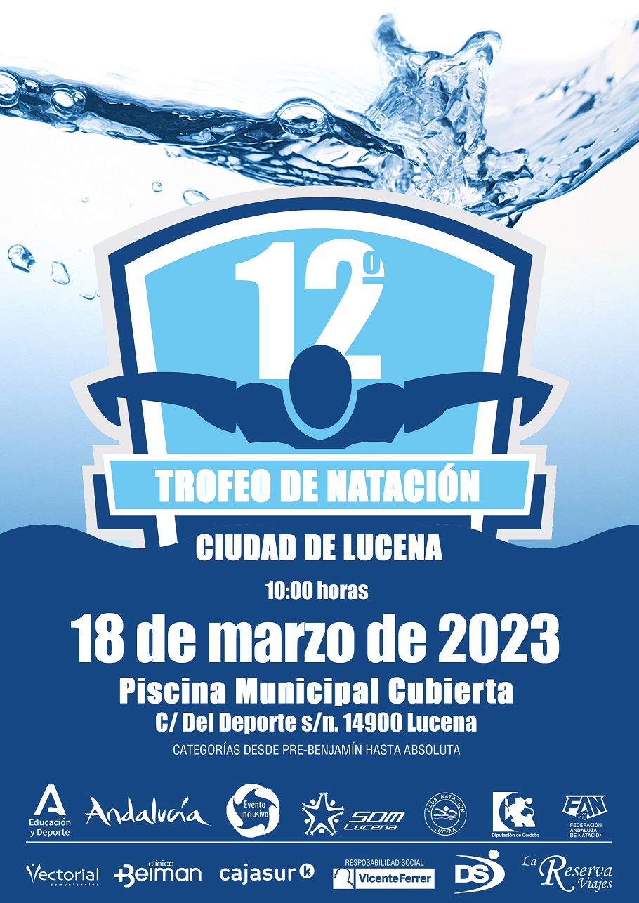 cartel xii trofeo de natacion ciudad de lucena